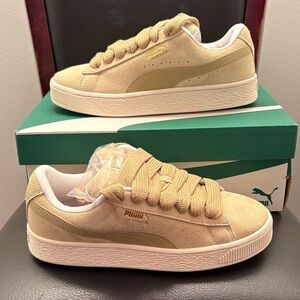 New Puma Suede XL Women's Beige Skate Sneakers Shoes